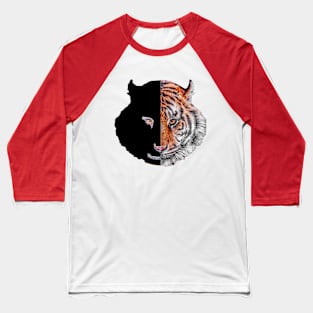 Yin and Yang Tiger Baseball T-Shirt